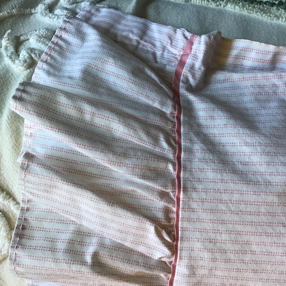 Laura Ashley twin sheet set pink stripes on white